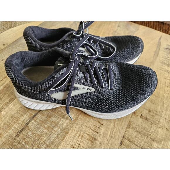 Brooks Revel 3 Women's Sneaker Sz 7 B Black/White Mesh Running Shoes - Picture 1 of 14